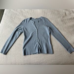 Abercrombie & Fitch Light Blue/Gray Ribbed Cardigan